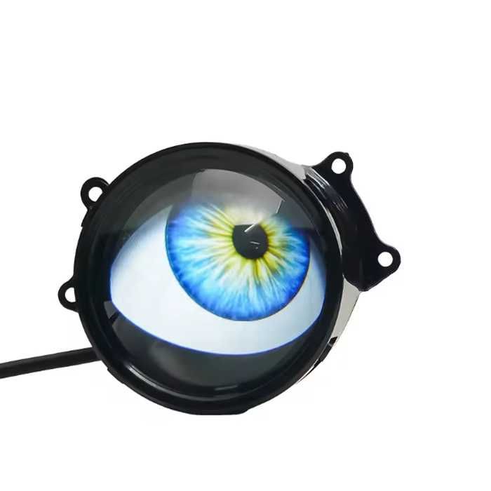 Комплект 3D LED фарове халогени дяволски очи Devil Eyes с лупи 3"инча