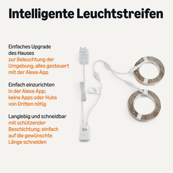 Bandă luminoasă inteligentă LED Amazon Basics, 10 m, RGBW,