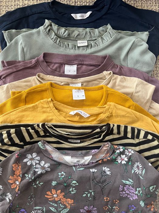 Много дрешки 140 р. дънки Mango и пухен елек, якета и блузки