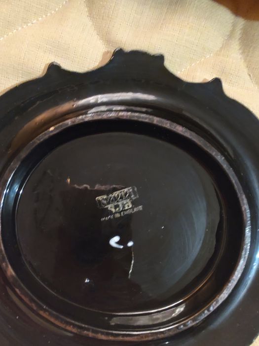 Античен керамичен чайник, S.J.B. с поставка