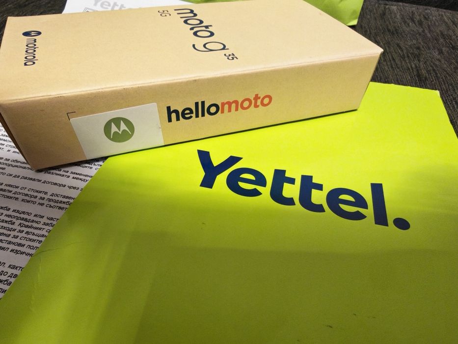 ***ЗАПЕЧАТАН 256GB Motorola g35 5G Yettel Гаранция 2029г. Leaf Green