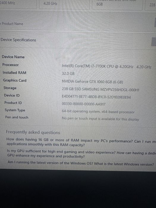 PC GAMING/EDITARE | 32GB RAM | i7 7700k intel 4.20Hz |