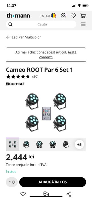 Cameo ROOT Par 6, Global Truss 812-B Half Coupler