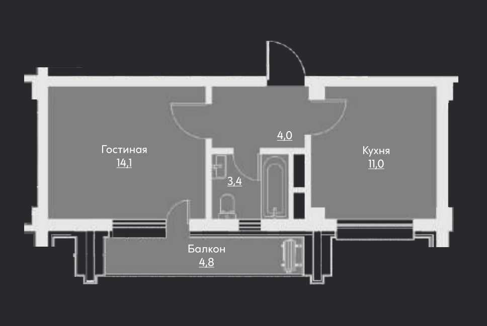 ЖК Manhattan. 1-комнатная, 34 м². г. Ташкент, Дархан, парк Тельман