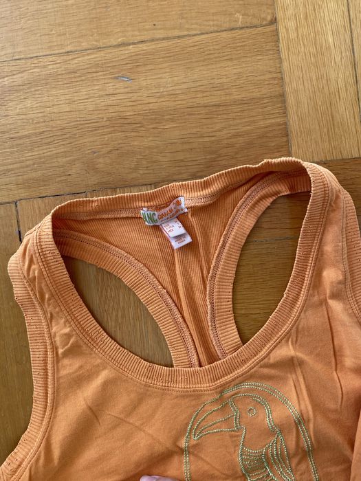 Tinuta Mango jeans scurti alb murdar si maiou 36-38