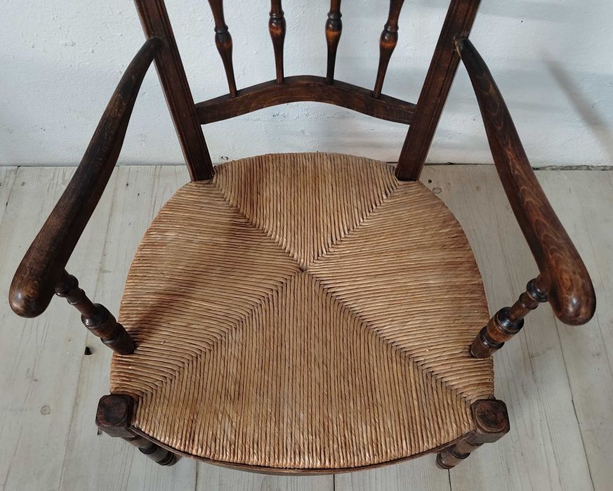 Scaun vechi din lemn stil Mid-Century, Franta