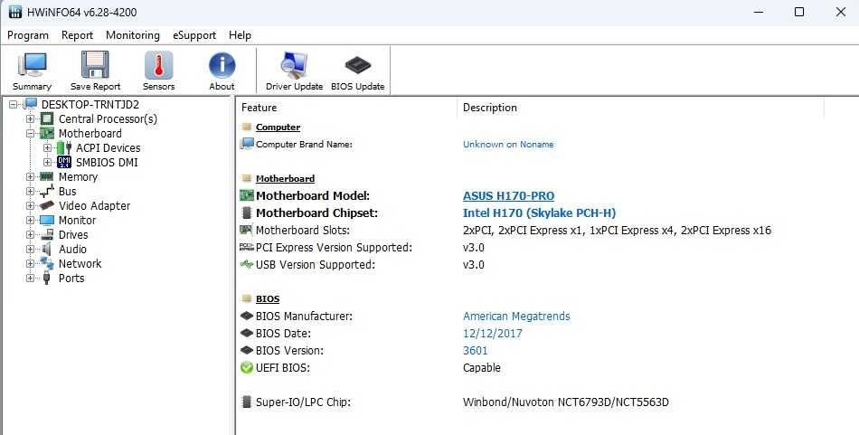 Placa de baza Asus H170-Pro soket 1151 Intel Gen 6 si 7 Slot M2