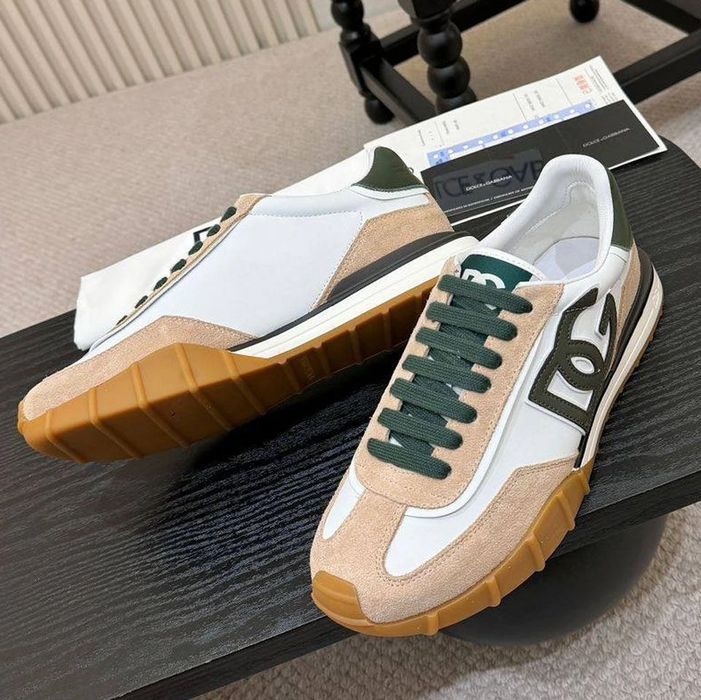 D&G DG Logo Sneaker "White/Beige/Green" - размер 45