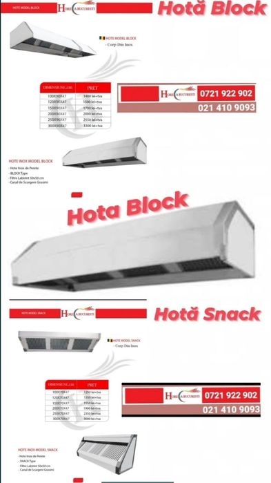 HOTA Inox Perete Centru/ FABRICA Horeca Bucuresti / HOTA Inox Cubica