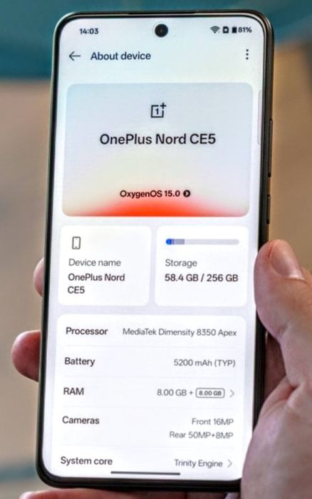 OnePlus Nord CE5 8+8 gb / 256gb Rom