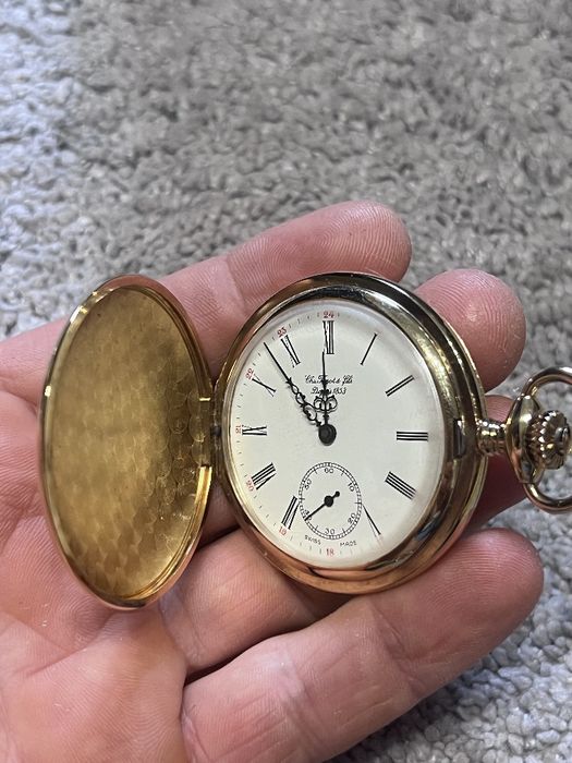 Vând ceas de buzunar Tissot / Chs. Tissot & Fils – Depuis 1853, model Savonnette / hunter case, mecanic, 49.5 MM Swiss Made