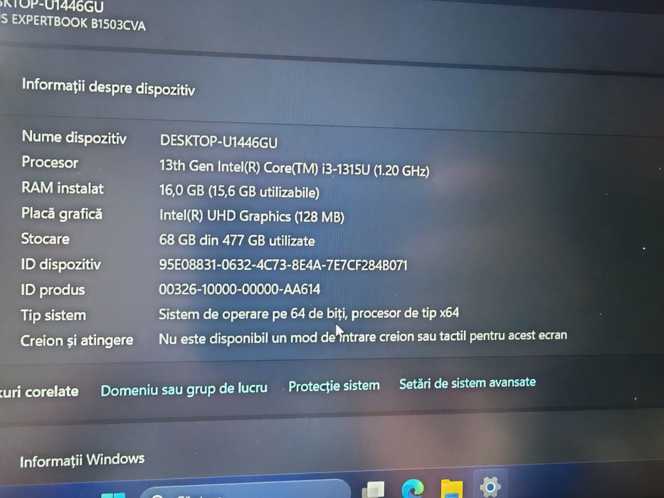 laptop asus i3 generatia 13 ca nou