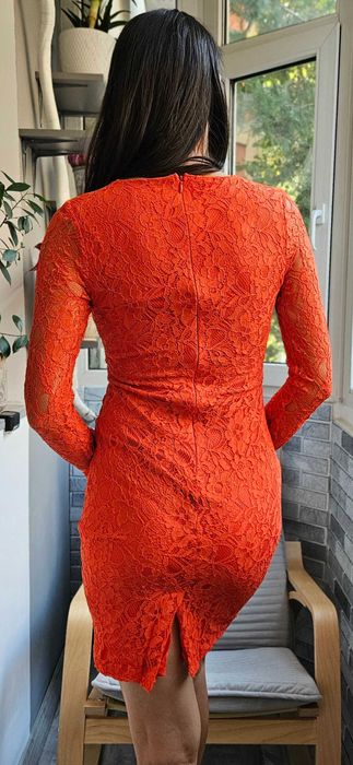 Rochie APRICOT din dantela, măsură S/M