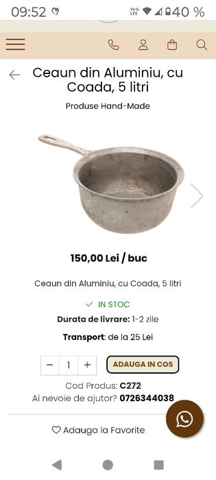 Oală cratiță ceaun aluminiu