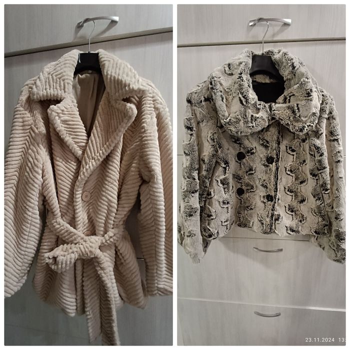 Дамско пухено палто размер Л