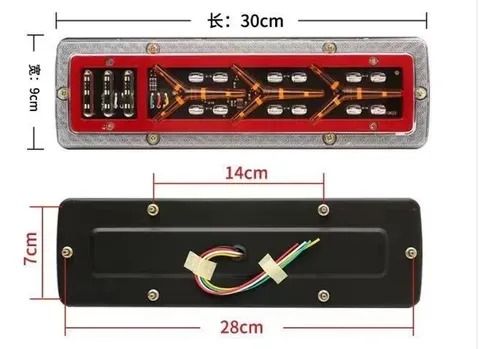 Set 2x Lampă Stop LED 12V – Carcasă Metalică – 5 Funcții