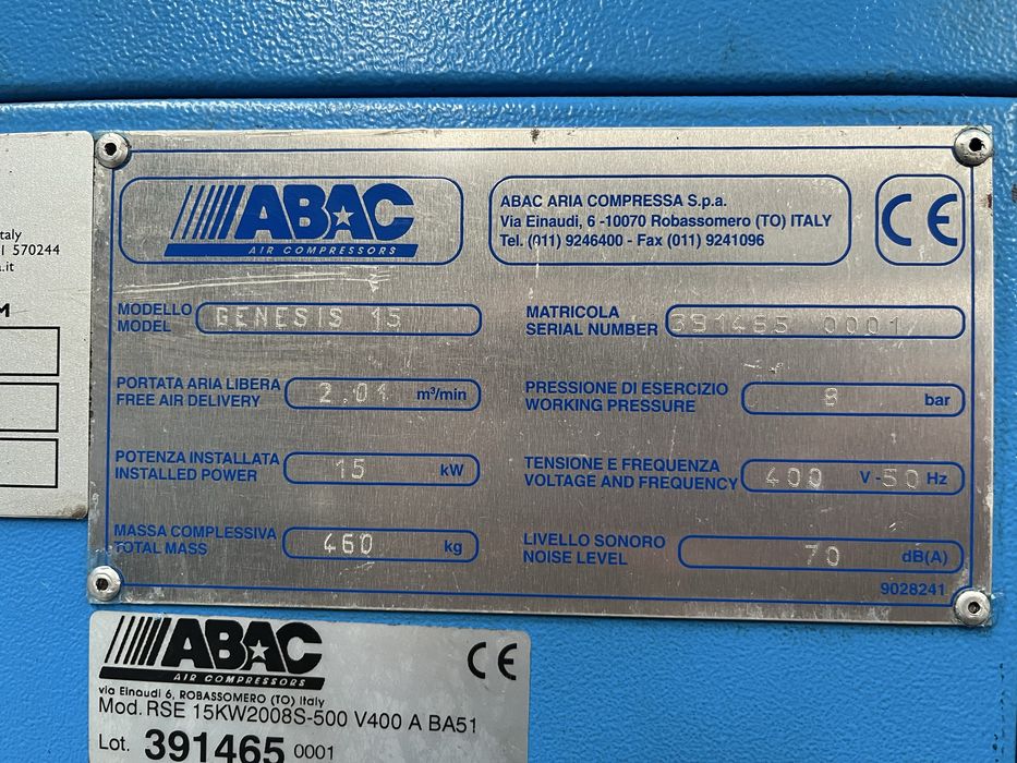 Compresor cu surub Abac 15 kw