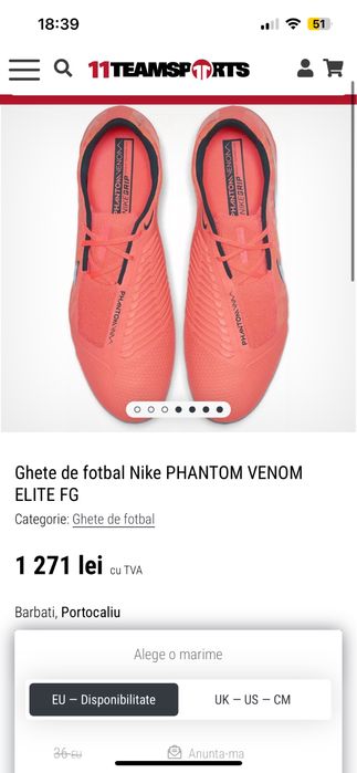 Ghete Nike Phamtom Venom Elite Fg
