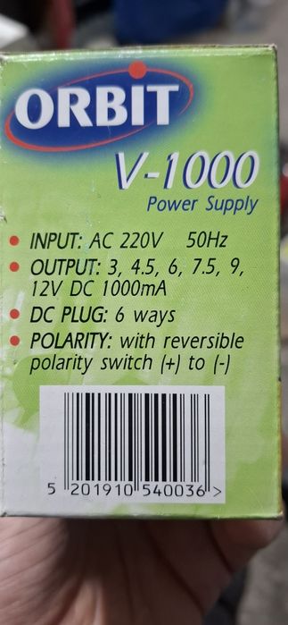 Захранване , адаптер  3  до 12 v 1000mA