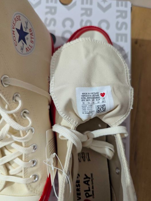 Converse x Comme Des Garçons Play Chuck 70 Hi "Pristine Red" - US 10 / EU 44 / CM 28.5 - NOU