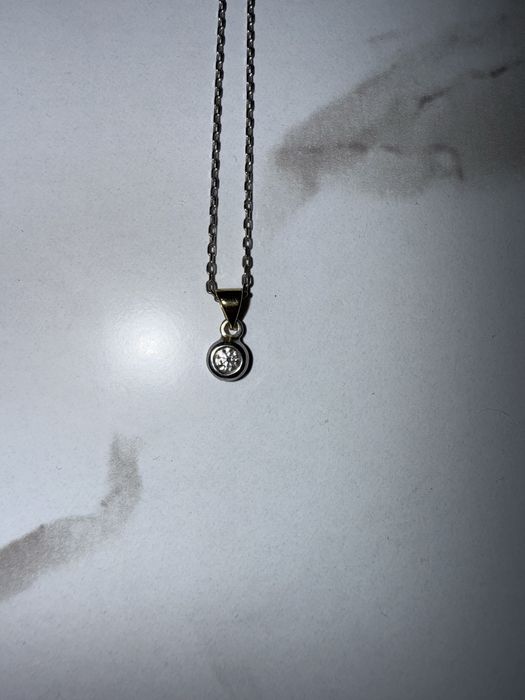 Колие с диамант - бяло и жълто злато Киркориан