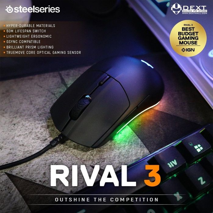 Steelseries Rival 3 Оригинал Проводная мышка/мышь (1шт)