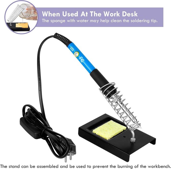 Поялник 60W 220V Комплект инструменти за запояване 15 части в чанта