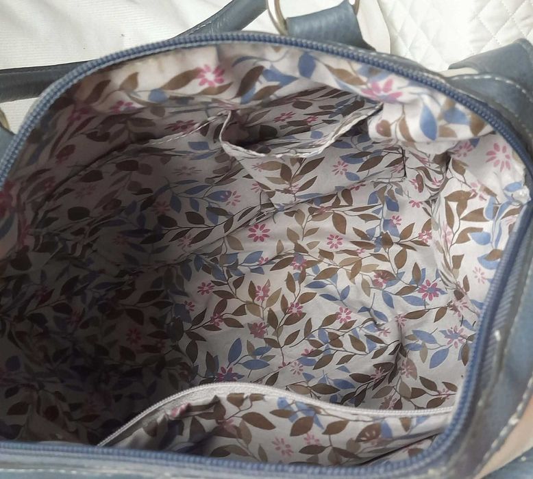 Чанта Deichmann   тип боулинг в беж и синьо