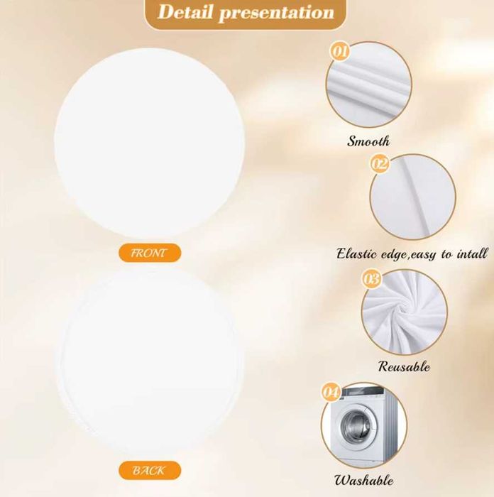 Бял фон за кръгла арка 2м.  / украса , фотография , сватбена украса