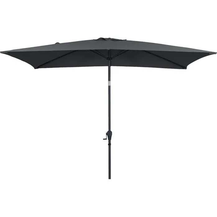 Umbrela de soare pentru gradina GoodHome Kasane, 3 x 2 m, gri/neagra, cu manivela, noua, fara baza