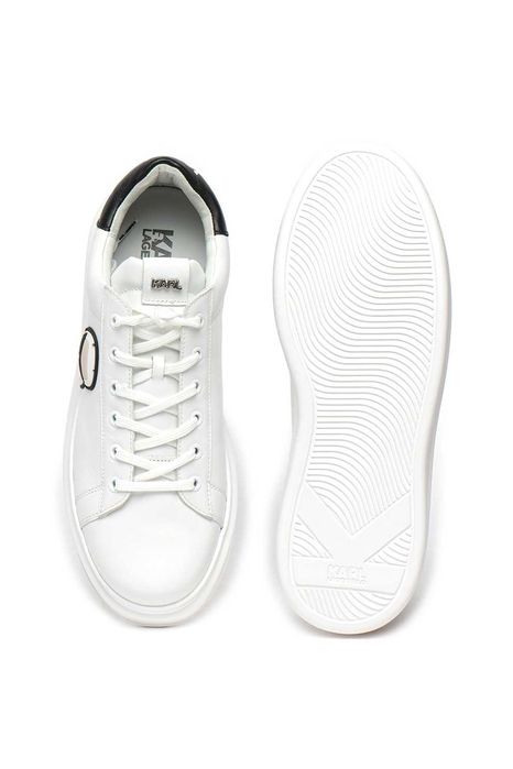 Pantofi Karl Lagerfeld sport cu logo stantat Kapri, Alb
