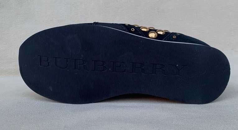 Burberry Sneakers Adidasi Studded Suede Black Mahogany Marime 35