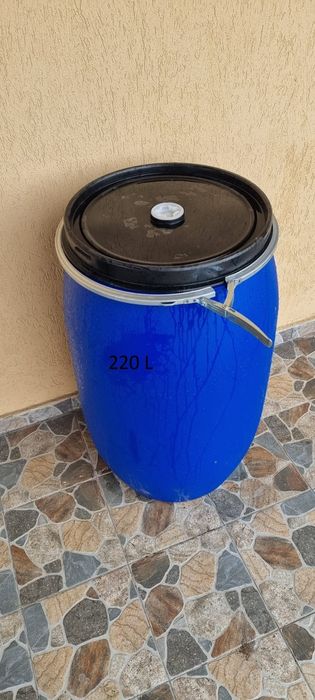 Butoi 220 L cu capac + buson + cerc