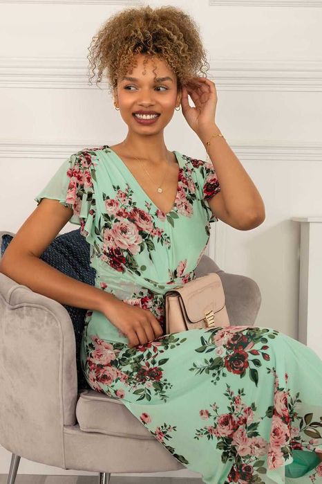 Мрежеста зелена рокля