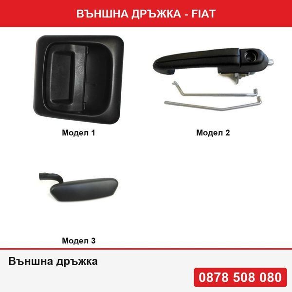 Външна дръжка за врата за Fiat Ducato (244) 04.2002-09.2006,Fiat Marea (185) 09.1996-06.2002 ,Fiat Punto 2 (188) 1999-12.2010