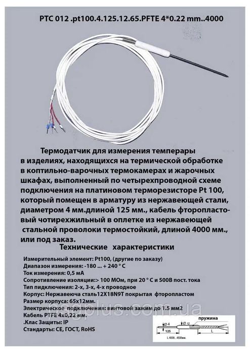 Датчик температуры коптильной камеры