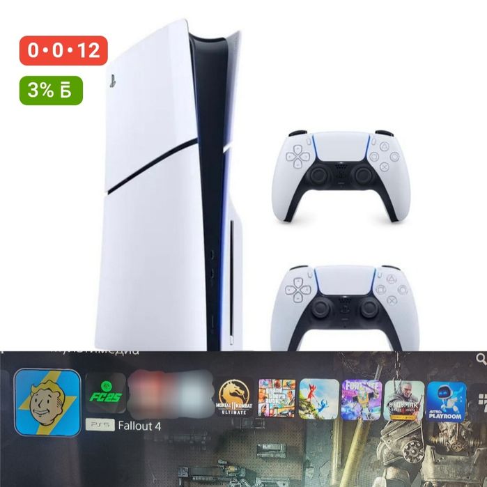 PS5 Slim 2 джойстика с аккаунтом