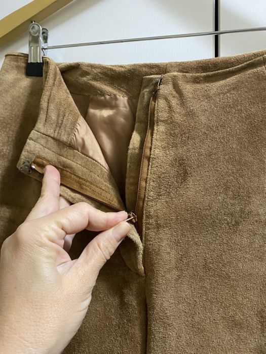 pantaloni-dama-piele naturala/caprioara-marimea M,cul. crem,captusiti