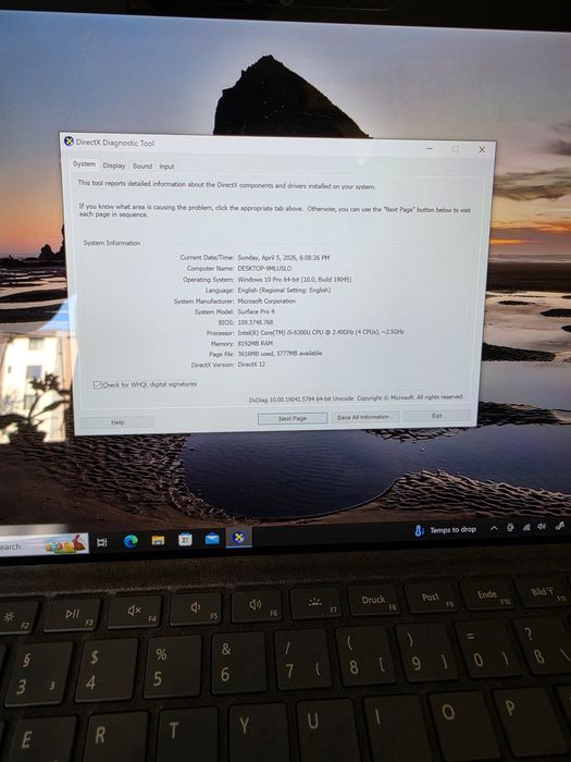 Tableta microsoft surface 4pro