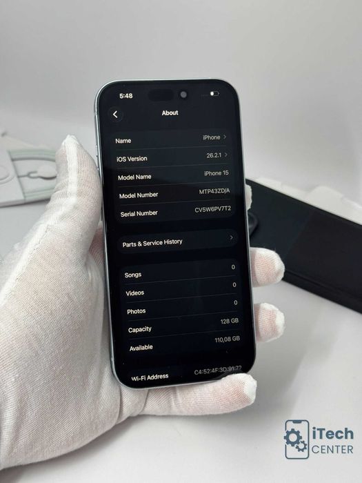 iPhone 15, 128GB, Blue, 100% батерия, ОТЛИЧЕН, ГАРАНЦИЯ!