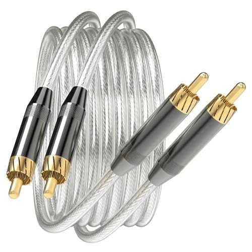 Нови Hi-Fi RCA аудио кабел 1.8 м 2 броя за усилвател саундбар субуфер сребърно ядро 24K позлата