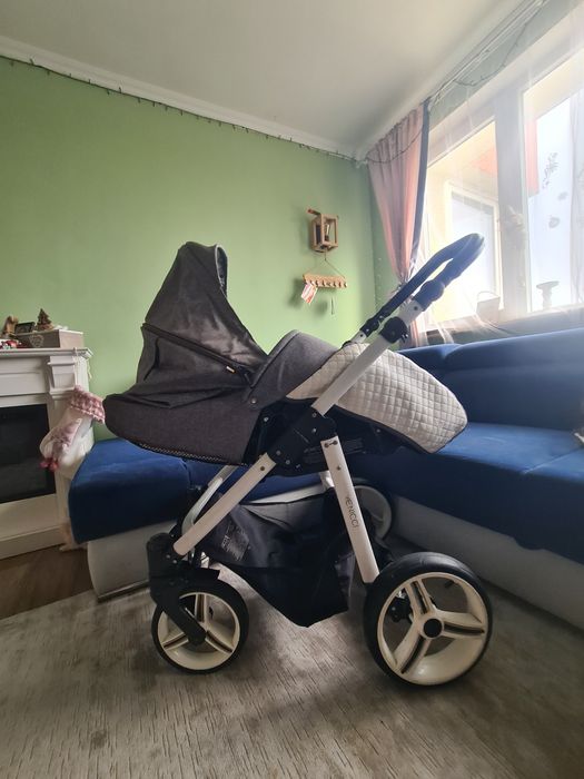 Carucior 3 in 1 venicci gri cu alb