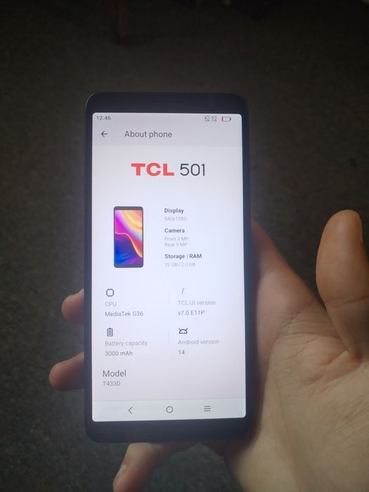 TCL 501 nou nouț la cutie