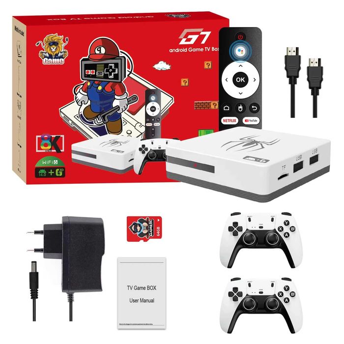 *Нова G7 Android 14 128GB 4GB 40,000 игри 15000 канала фил tv Game box