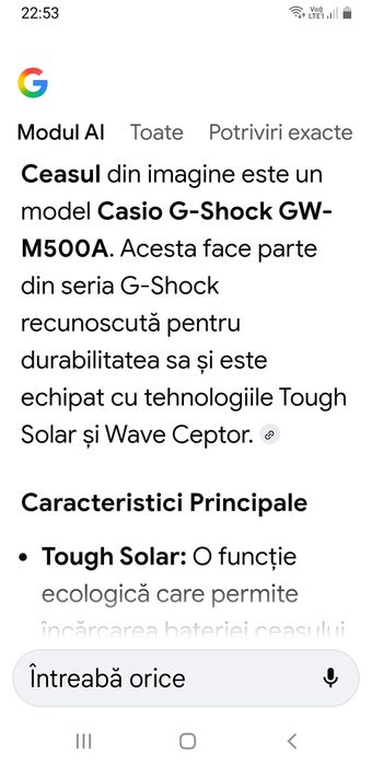 Ceas Casio G-shock GW-M500A- Ceptor barbati