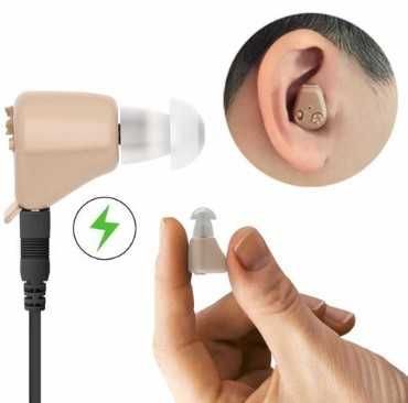 Мини слухово апаратче  с USB презаредима батерия и качествен звук