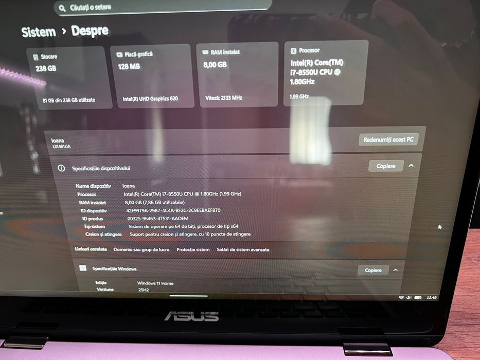 Vand Laptop Asus ZenBook Flip 14