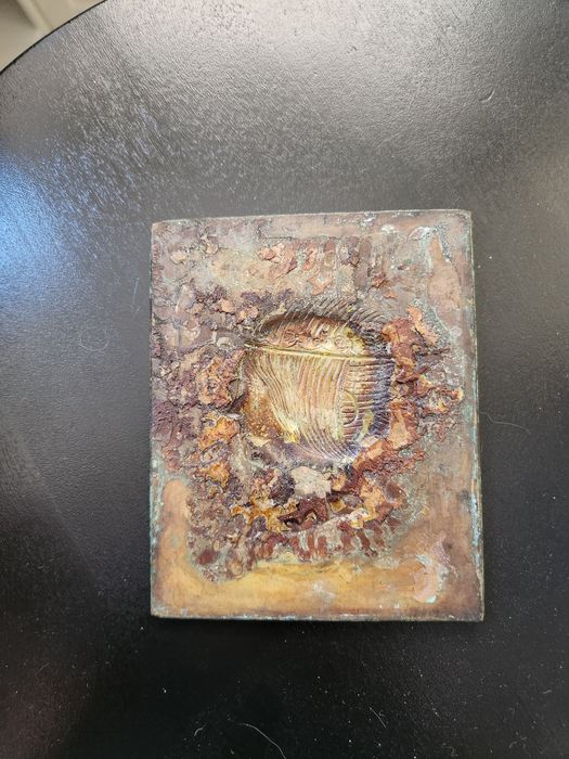 Винтидж месингова плака от 6 река  Испания1853