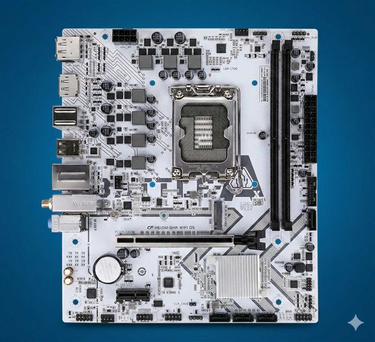 Материнская плата H610 (Белая) DDR5 WiFi COLORFUL для всех процессоров