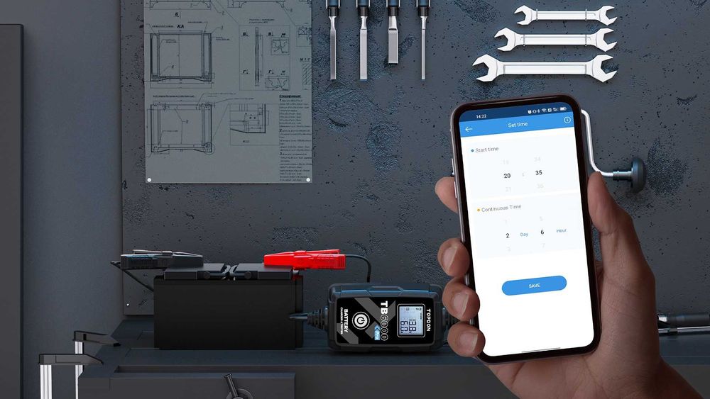 Зарядно и Тестер за акумулатор 2 в 1 Topdon TB6000Pro,Smart управление